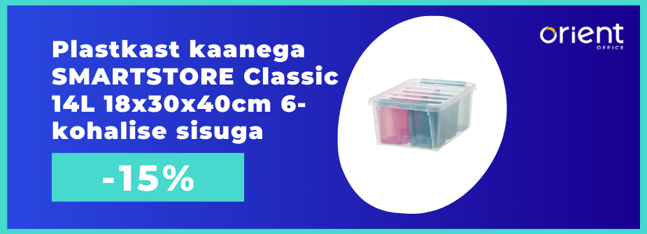 Plastkast kaanega SMARTSTORE Classic 14L 18x30x40cm 6-kohalise sisuga