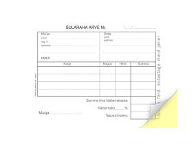 Blankett A6 sularaha-arve/kassa sissetuleku order isekopeeruv 50l pakis	