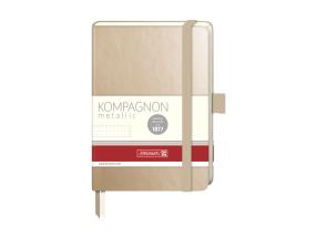 Märkmik A6 Kompagnon Metallic täpisisu kummikinnitusega	96 lehte kuldne