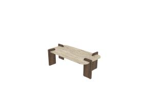 Kohvilaud Leapiri - Travertine, Walnut