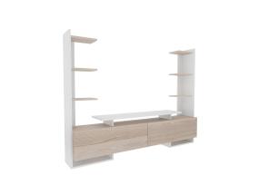 TV laud Ava - White, Oak