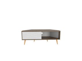TV laud Mora - Walnut, White