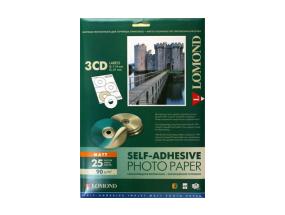 Lomond Self Adhesive Inkjet Photo Paper Matte A4, 25 sheets x3CD 114/41mm
