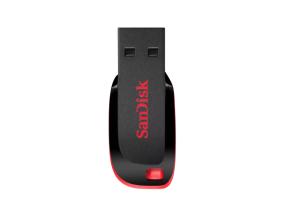 SanDisk Cruzer Blade USB Flash Drive 128GB, Black/Red