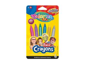 Colorino Kids Metallic face crayons 6 colours
