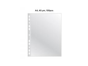 AD Class PUNCHED POCKET Cristal Clear A4 40 micr., pouch 100 pcs