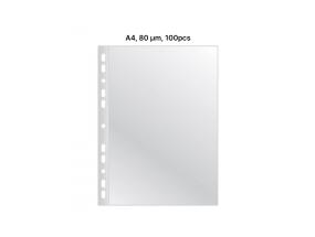 AD Class PUNCHED POCKET Cristal Clear A4 80 micr., pouch 100 pcs
