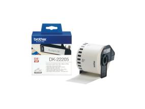 Brother DK-22205 (DK22205) Continuous Paper Label Roll, Black on White, 62mm, 30.48m