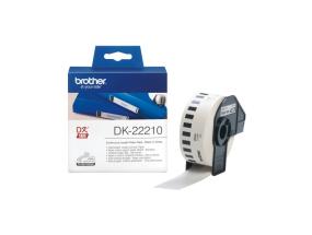 Brother DK-22210 Continuous Length Paper Tape Black On White 29 mm x30.48m