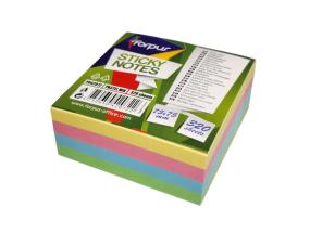Sticky Notes Forpus, 75x75mm, Mix of 4 pastel colours, cube (1x320)