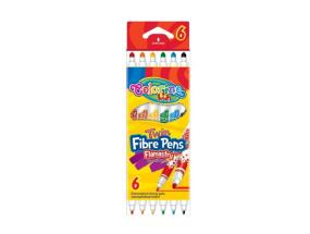Colorino Kids Double tip fibre pens 6 colours