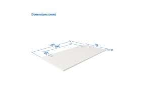 Up Up Table top L White, 1500x750x25mm (Laminated particle board)