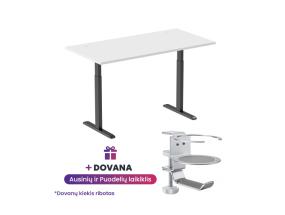 Adjustable Height Table Up Up Bjorn Black, Table top L White