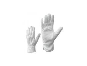 Töökindad puuvillased mikrotäppidega 7 (S) valged