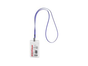 Kaardihoidja ERICH KRAUSE 62x91mm vertikaalne kaelapaelaga sinine