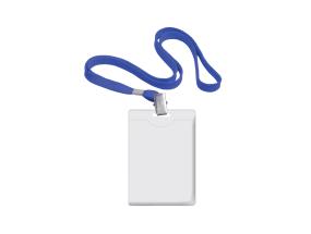 Kaelapael FOROFIS plastikust 90x58mm vertikaalne, sinine, 42cm, polüester	