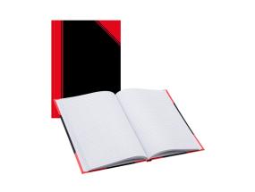 Kaustik raamatköites A6 ruuduline BANTEX Notes must/punane 96 lehte