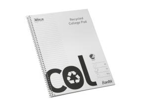 Kaustik spiraalköites A4+ jooneline Bantex College Recycled kartongkaaned 70 lehte