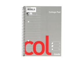 Kaustik spiraalköites A5+ jooneline Bantex College Pad kartongkaaned 70 lehte