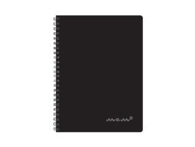 Kaustik spiraalköites A5 MEMO ruuduline plastkaaned must 60 lehte