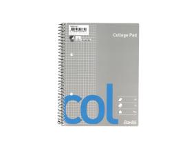 Kaustik spiraalköites A5+ ruuduline BANTEX College Pad kartongkaaned 70 lehte