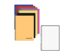 Kaustik spiraalköites A6 MEMO ruuduline värvivalik 60 lehte