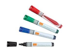 Klaastahvlimarkeri komplekt NOBO Glass 4 värvi pakis