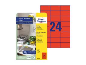 Kleebisetikett AVERY Zweckform 70x37mm 10 lehte punane (3448-10)