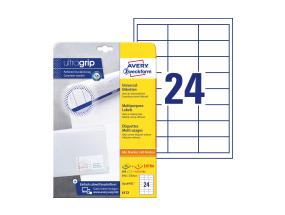 Kleebisetikett AVERY Zweckform Ultragrip 64,6x338mm 25+5 lehte (6172)