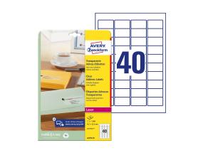 Kleebisetikett läbipaistvast polüesterkilest AVERY Zweckform 45,7x25,4mm 25 lehte (L4770-25)