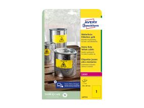 Kleebisetikett polüesterkilest ilmastikukindel AVERY Zweckform 210x297mm 8 lehte kollane (L6111-8)