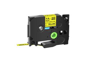 Kleepkirjalint BROTHER HSE-611 6mm termokahanev toru must/kollasel analoog