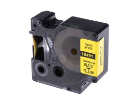 Kleepkirjalintmarkeerimislint DYMO Rhino Nylon Flex 18491 19mm mustkollasel analoog