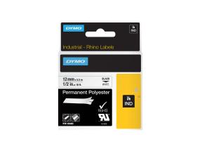 Kleepkirjalintmarkeerimislint DYMO Rhino Polyester 18483 12mm mustvalge