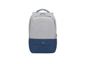 NB BACKPACK ANTI-THEFT 17.3"/7567 GREY/DARK BLUE RIVACASE