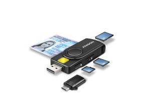CARD READER USB-C+USB2.0 4SLOT/SMARTCARD CRE-SMP2A AXAGON
