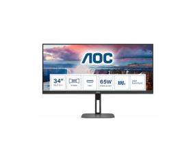 LCD Monitor AOC 34 " 3440 x 1440 pixels UltraWide Quad HD Native aspect ratio 21:9 LCD Flat U34V5C…