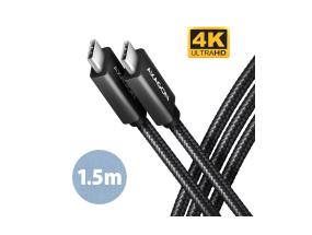 CABLE USB-C TO USB-C 1.5M 100W/BLACK BUCM32-CM15AB AXAGON