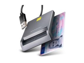 CARD READER FLAT SMARTCARD/ID/USB2.0 1.3M CRE-SM3T AXAGON