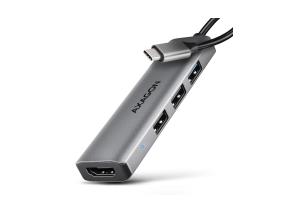 I/O HUB USB-C 4IN1/0.15M HMC-H3A AXAGON