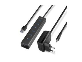 I/O HUB USB3.0 7PORT CHARGING/W/AC 1.2M HUE-SA7BP AXAGON