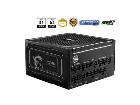 Power Supply MSI MAG A1000GL PCIE5 II ATX 3.1 1000 Watts Efficiency 80 PLUS GOLD PFC Active...