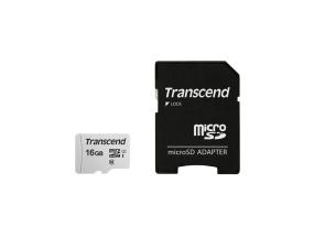 MEMORY MICRO SDHC 16GB W/ADAP/C10 TS16GUSD300S-A TRANSCEND