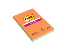 Märkmepaber 102x152mm POST-IT Super Sticky jooneline 3x45 lehte