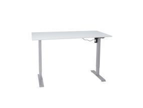 Töölaud ERGO 1-mootoriga 160x80xH71-121cm, hallikasvalge, melamiinplaat