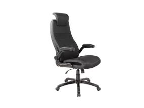 Töötool PISTOIA, 68x72xH113-121cm, must, kangas, kunstnahk, plastik