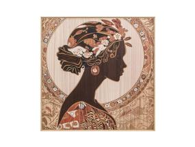 Seinapilt puidust 80x80cm, naine-1