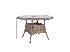 Laud TOSCANA D110xH73cm, beeþ, alumiinium, plastikpunutis, klaas