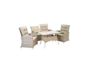 Aiamööblikomplekt EMERALD laud, diivan ja 2 tooli