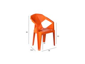 Tool MUZE 56x50,6xH80cm, oranž plastik